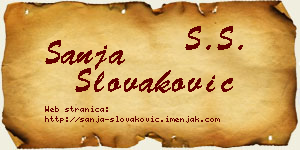 Sanja Slovaković vizit kartica